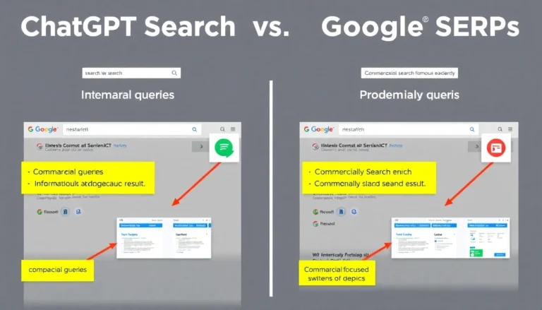 So sánh ChatGPT Search và Google SERPs cho truy vấn thông tin